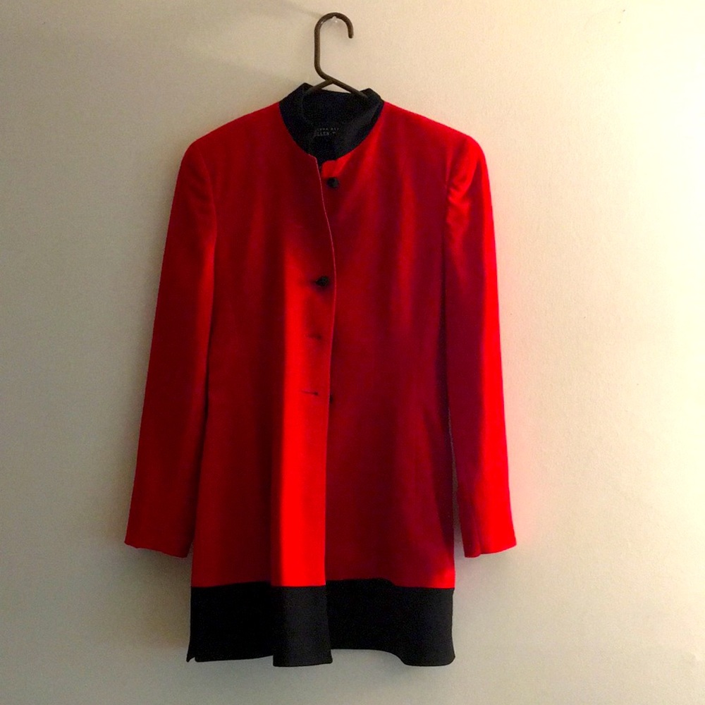 Red, tailored 80’s style vintage statement jacket